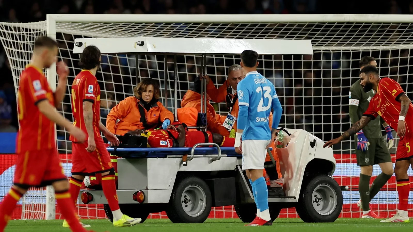 Lameck Banda Conscious In Hospital Following Terrifying On-Field Collapse Against Napoli